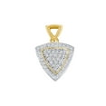 thumbnail image 1 of Diamond Princess 10kt Yellow Gold Womens Round Diamond Triangle Frame Cluster Pendant 1/6 Cttw, 1 of 1
