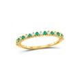 thumbnail image 1 of Diamond Princess 10kt Yellow Gold Womens Round Emerald Diamond Stackable Band Ring 1/5 Cttw, 1 of 4