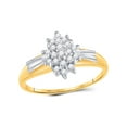 thumbnail image 1 of Diamond Princess 10kt Yellow Gold Womens Round Prong-set Diamond Oval Cluster Ring 1/4 Cttw, 1 of 1