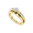 thumbnail image 1 of Diamond Princess 14k Yellow Gold Round Diamond Cluster Bridal Wedding Ring Band Set 1/4 Cttw, 1 of 1