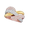 thumbnail image 1 of Diamond Princess 14kt Tri-Tone Gold Womens Round Diamond Woven Strand Band Ring 1-1/3 Cttw, 1 of 1