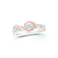 thumbnail image 1 of Diamond Princess 14kt Two-tone Gold Round Diamond 2-stone Bridal Wedding Engagement Ring 1/2 Cttw, 1 of 1