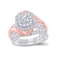 thumbnail image 1 of Diamond Princess 14kt Two-tone Gold Round Diamond Bridal Wedding Ring Band Set 1-1/2 Cttw, 1 of 2
