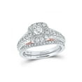 thumbnail image 1 of Diamond Princess 14kt Two-tone Gold Round Diamond Bridal Wedding Ring Band Set 1 Cttw, 1 of 1