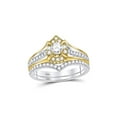 thumbnail image 1 of Diamond Princess 14kt Two-tone Gold Round Diamond Bridal Wedding Ring Band Set 7/8 Cttw, 1 of 4