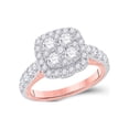 thumbnail image 1 of Diamond Princess 14kt Two-tone Gold Round Diamond Cluster Bridal Wedding Engagement Ring 2 Cttw, 1 of 4