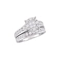 thumbnail image 1 of Diamond Princess 14kt White Gold Diamond Cluster Bridal Wedding Ring Band Set 1-3/8 Cttw, 1 of 1