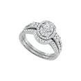 thumbnail image 1 of Diamond Princess 14kt White Gold Diamond Princess Bridal Wedding Ring Band Set 7/8 Cttw, 1 of 1