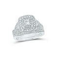 thumbnail image 1 of Diamond Princess 14kt White Gold Princess Diamond Bridal Wedding Ring Band Set 1-1/8 Cttw, 1 of 1