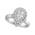 thumbnail image 1 of Diamond Princess 14kt White Gold Princess Round Diamond Teardrop Bridal Wedding Engagement Ring 5/8 Cttw, 1 of 1
