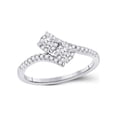 thumbnail image 1 of Diamond Princess 14kt White Gold Round Diamond 2-stone Bridal Wedding Engagement Ring 1/3 Cttw, 1 of 1