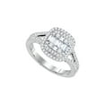 thumbnail image 1 of Diamond Princess 14kt White Gold Round Diamond 3-Stone Bridal Wedding Ring Band Set 1 Cttw, 1 of 4