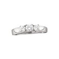 thumbnail image 1 of Diamond Princess 14kt White Gold Round Diamond 3-stone Bridal Wedding Engagement Ring 3/4 Cttw, 1 of 1