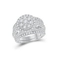 thumbnail image 1 of Diamond Princess 14kt White Gold Round Diamond Bridal Wedding Ring Band Set 3/8 Cttw, 1 of 2