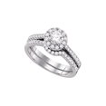 Diamond Princess 14kt White Gold Round Diamond Halo Bridal Wedding Ring