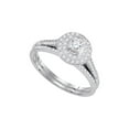 thumbnail image 1 of Diamond Princess 14kt White Gold Round Diamond Halo Bridal Wedding Ring Band Set 1/2 Cttw, 1 of 1