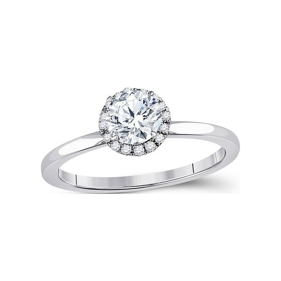 Diamond Princess 14kt White Gold Round Diamond Solitaire Bridal Wedding Engagement Ring 7/8 Cttw