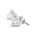 thumbnail image 1 of Diamond Princess 14kt White Gold Unisex Princess Diamond Solitaire Studs Earrings 1/5 Cttw, 1 of 1