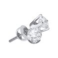 thumbnail image 1 of Diamond Princess 14kt White Gold Unisex Round Diamond Solitaire Stud Earrings 3/8 Cttw, 1 of 1