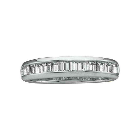 Diamond Princess 14kt White Gold Womens Baguette Diamond Wedding Band 1/2 Cttw