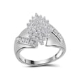 thumbnail image 1 of Diamond Princess 14kt White Gold Womens Round Diamond Cluster Ring 1/2 Cttw, 1 of 2