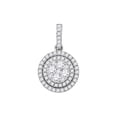 thumbnail image 1 of Diamond Princess 14kt White Gold Womens Round Diamond Double Frame Flower Cluster Pendant 7/8 Cttw, 1 of 1