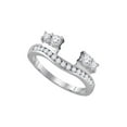 thumbnail image 1 of Diamond Princess 14kt White Gold Womens Round Diamond Ring Guard Wrap Solitaire Enhancer 1/2 Cttw, 1 of 1