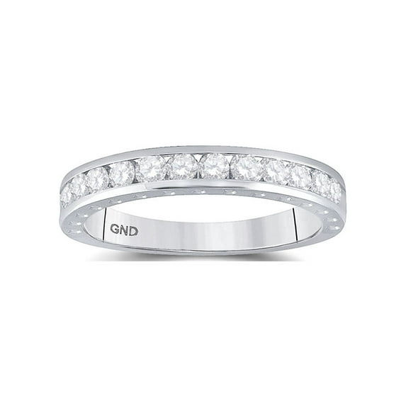 Diamond Princess 14kt White Gold Womens Round Diamond Wedding Band 1/2 Cttw
