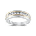 thumbnail image 1 of Diamond Princess 14kt White Two-tone Gold Mens Round Channel-set Diamond Wedding Band 1/4 Cttw, 1 of 4