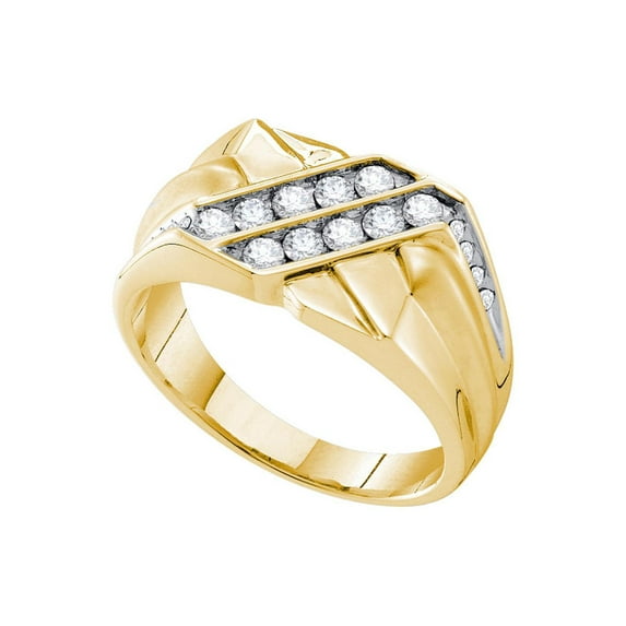 Diamond Princess 14kt Yellow Gold Mens Round Diamond Square Cluster Ring 5/8 Cttw