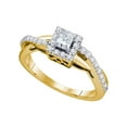 thumbnail image 1 of Diamond Princess 14kt Yellow Gold Princess Diamond Solitaire Halo Bridal Wedding Engagement Ring 1/2 Cttw, 1 of 1