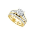 thumbnail image 1 of Diamond Princess 14kt Yellow Gold Round Diamond Bridal Wedding Ring Band Set 1-1/2 Cttw, 1 of 1