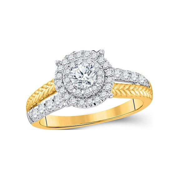 Diamond Princess 14kt Yellow Gold Round Diamond Solitaire Bridal Wedding Engagement Ring 1 Cttw