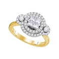 thumbnail image 1 of Diamond Princess 14kt Yellow Gold Womens Princess Diamond Circle Cluster Ring 7/8 Cttw, 1 of 1