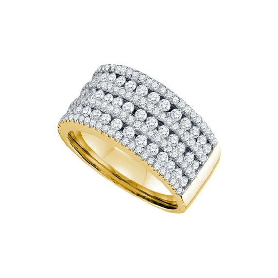 Diamond Princess 14kt Yellow Gold Womens Round Diamond 7-row Band Ring 1-1/2 Cttw