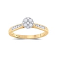 thumbnail image 1 of Diamond Princess 14kt Yellow Gold Womens Round Diamond Cluster Ring 1/4 Cttw, 1 of 4