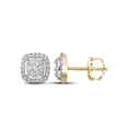 thumbnail image 1 of Diamond Princess 14kt Yellow Gold Womens Round Diamond Cushion Cluster Earrings 3/8 Cttw, 1 of 1