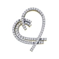 thumbnail image 1 of Diamond Princess 14kt Yellow Gold Womens Round Diamond Heart Outline Pendant 3/4 Cttw, 1 of 1