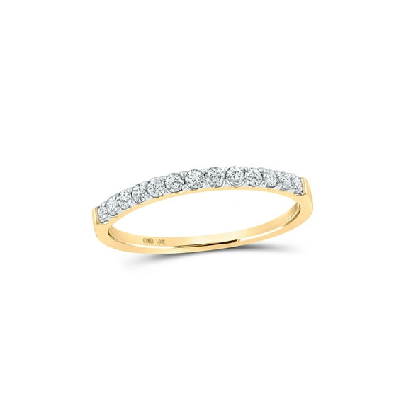 Diamond Princess 14kt Yellow Gold Womens Round Diamond Slender Wedding Anniversary Band 1/4 Cttw