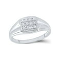 thumbnail image 1 of Diamond Princess Sterling Silver Mens Round Diamond Square Cluster Ring 1/8 Cttw, 1 of 2