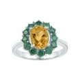 thumbnail image 1 of Diamond Princess Sterling Silver Womens Oval Lab-Created Citrine Solitaire Emerald Ring 2 Cttw, 1 of 1