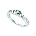 thumbnail image 1 of Diamond Princess Sterling Silver Womens Round Diamond 3-Stone Heart Promise Ring 1/10 Cttw, 1 of 1