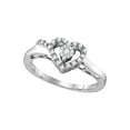 thumbnail image 1 of Diamond Princess Sterling Silver Womens Round Diamond Heart Ring 1/10 Cttw, 1 of 1