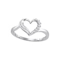 thumbnail image 1 of Diamond Princess Sterling Silver Womens Round Diamond Heart Ring 1/20 Cttw, 1 of 1