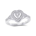 thumbnail image 1 of Diamond Princess Sterling Silver Womens Round Diamond Heart Ring 1/8 Cttw, 1 of 4