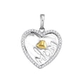 thumbnail image 1 of Diamond Princess Sterling Silver Womens Round Diamond I Love Mom Heart Pendant 1/6 Cttw, 1 of 1