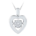 thumbnail image 1 of Diamond Princess Sterling Silver Womens Round Diamond Moving Twinkle Heart Pendant 1/10 Cttw, 1 of 1