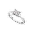 thumbnail image 1 of Diamond Princess Sterling Silver Womens Round Diamond Simple Square Cluster Ring 1/20 Cttw, 1 of 1