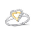 thumbnail image 1 of Diamond Princess Two-tone Sterling Silver Womens Round Diamond Heart Ring .03 Cttw, 1 of 4