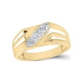 thumbnail image 1 of Diamond Princess Yellow-tone Sterling Silver Mens Round Diamond Band Ring 1/10 Cttw, 1 of 2